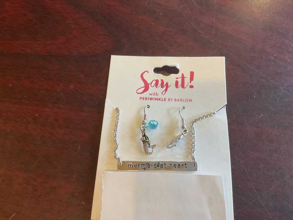 8200363 MERMAID @ HEART NECKLACE & EARRINGS