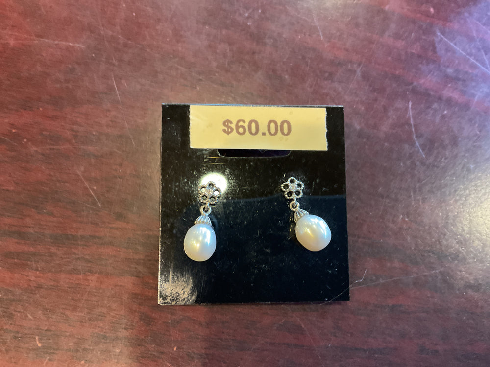 SE35416-001 CRYSTAL PEARL DROP EARRINGS