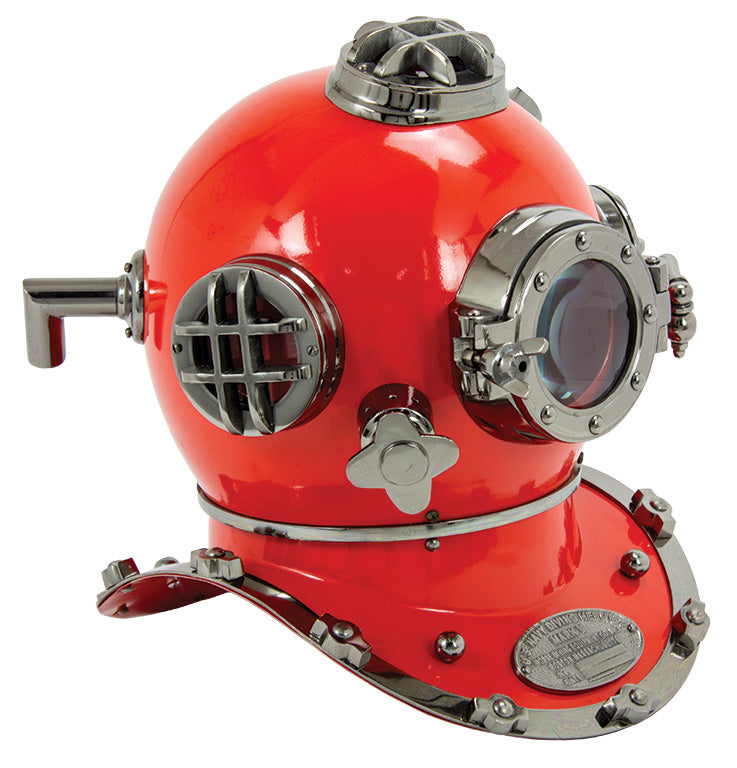 Diver Helmet (Red) W/ Base