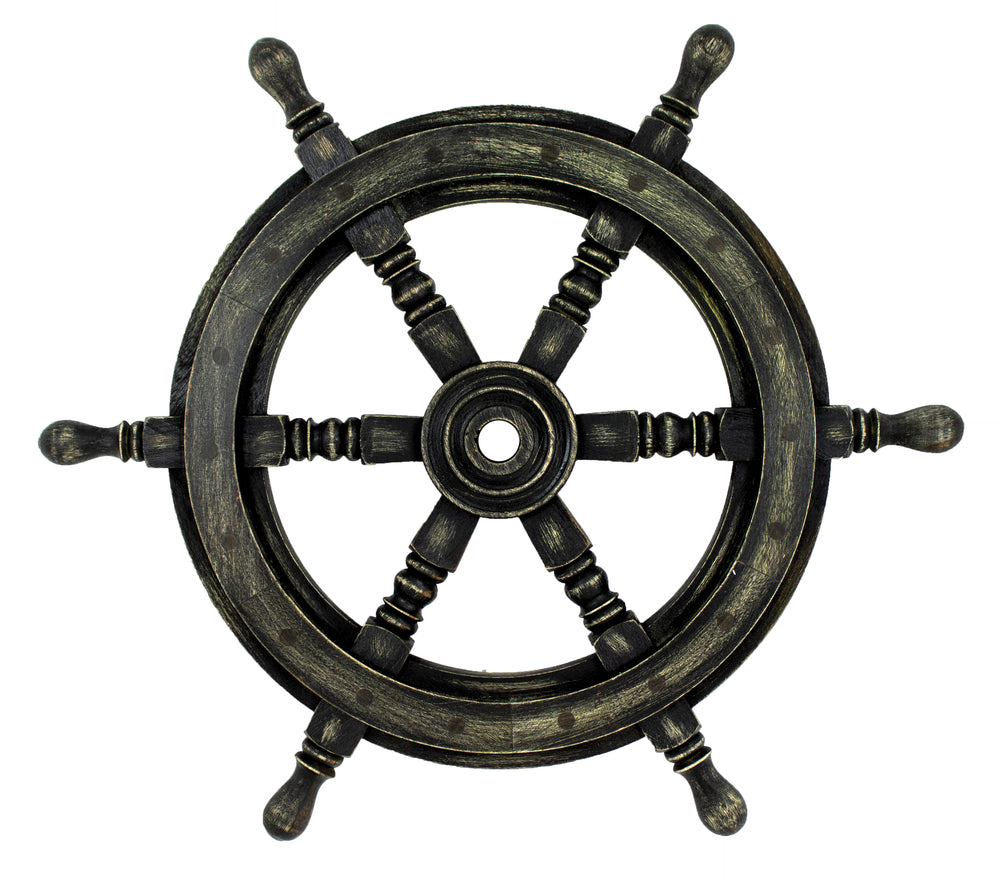 Ship's Wheel Distressed - Black