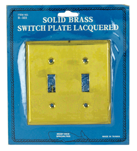 Solid Brass Double Switch Plate