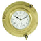 Porthole Clock Ant. Brass Over Aluminum