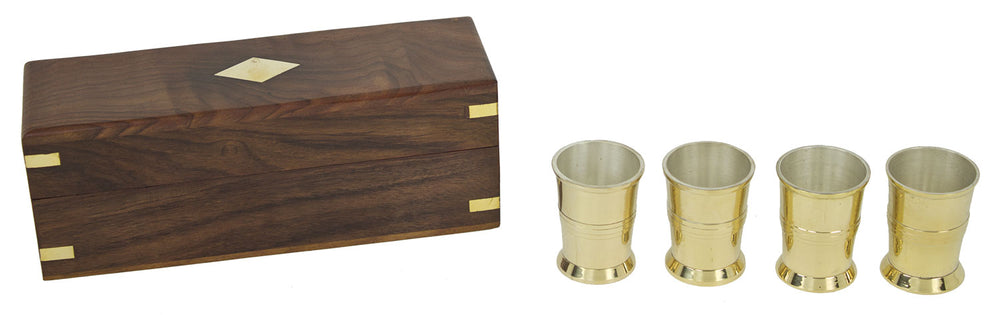 Copos de Shot em Bronze c/ Caixa - Conjunto de 4