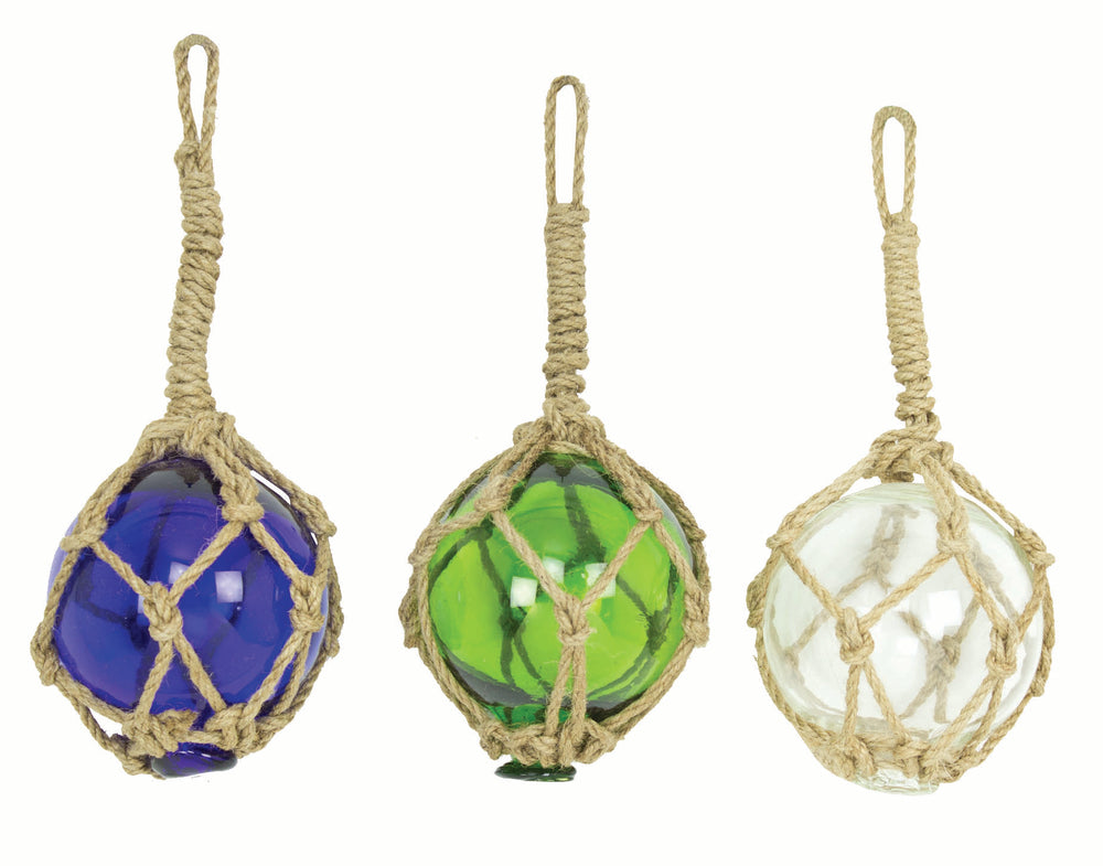 Roped Glass Buoy - Multi Colors