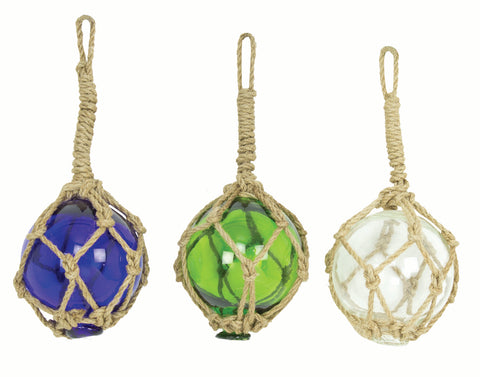 Roped Glass Buoy - Multi Colors