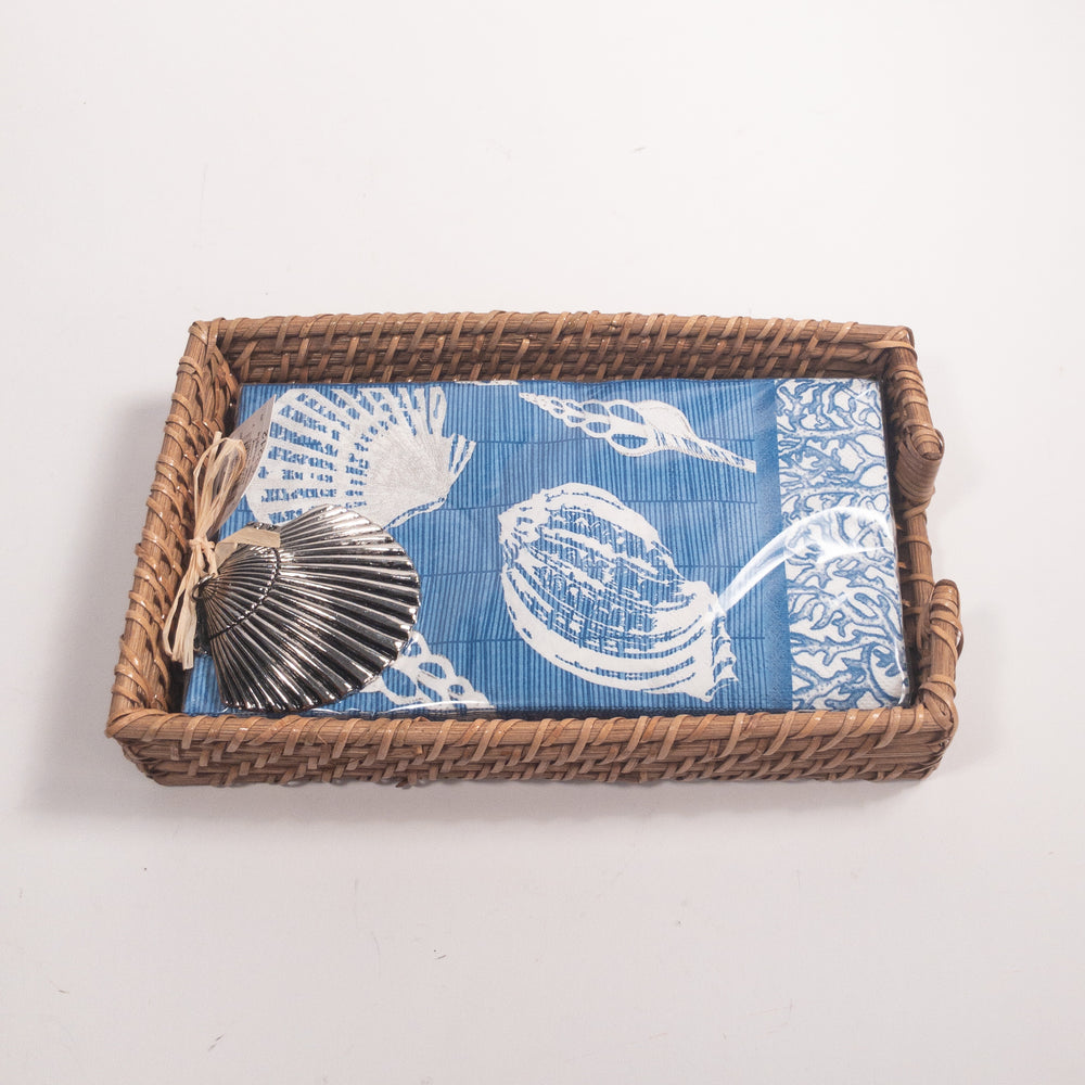Shell Table Cloth in Basket