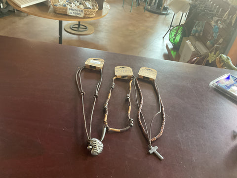 6 Style Leather Cord Necklace - (Pkg. 36 pairs)