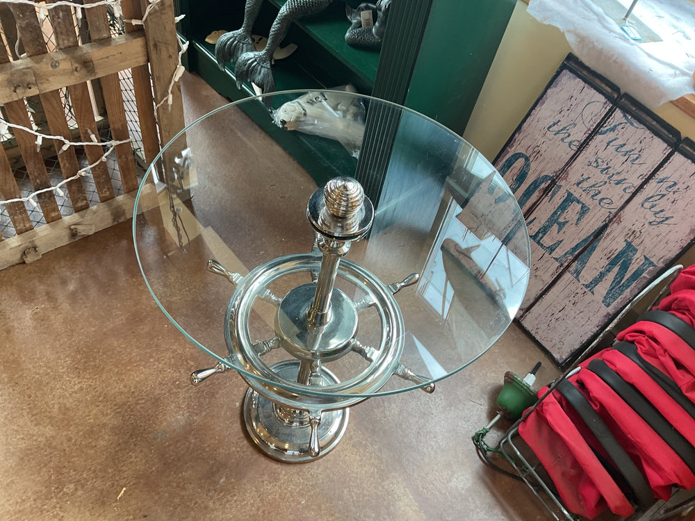MAL-712 Glass Shipwheel Table