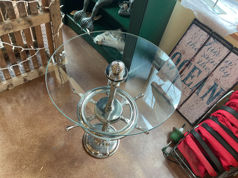 MAL-712 Glass Shipwheel Table