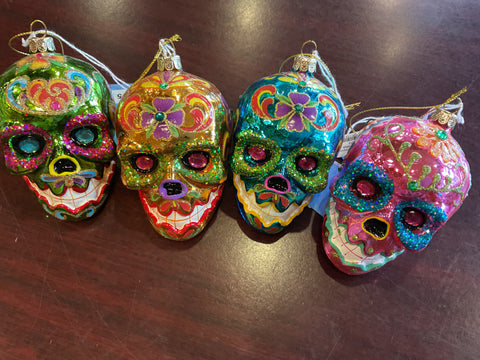 CG-0256 Shiny Sugar Skull Ornament