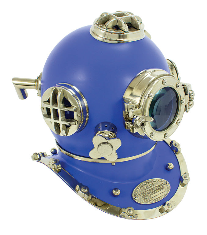 Diver’S Helmet. (Blue) With Base
