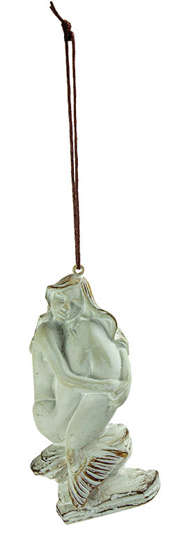 Sitting Mermaid Ornament - Antique White