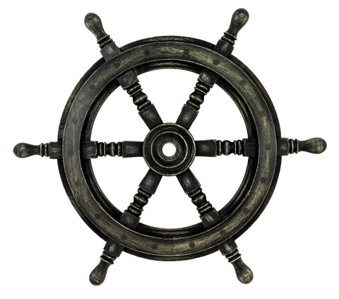 Ship's Wheel Distressed - Black