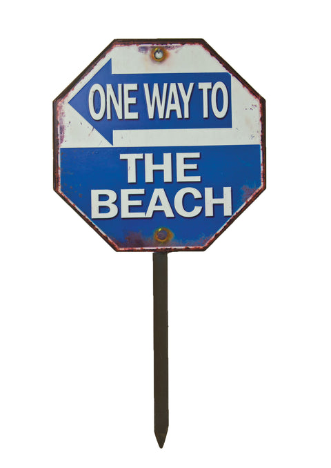 One Way to the Beach Sign