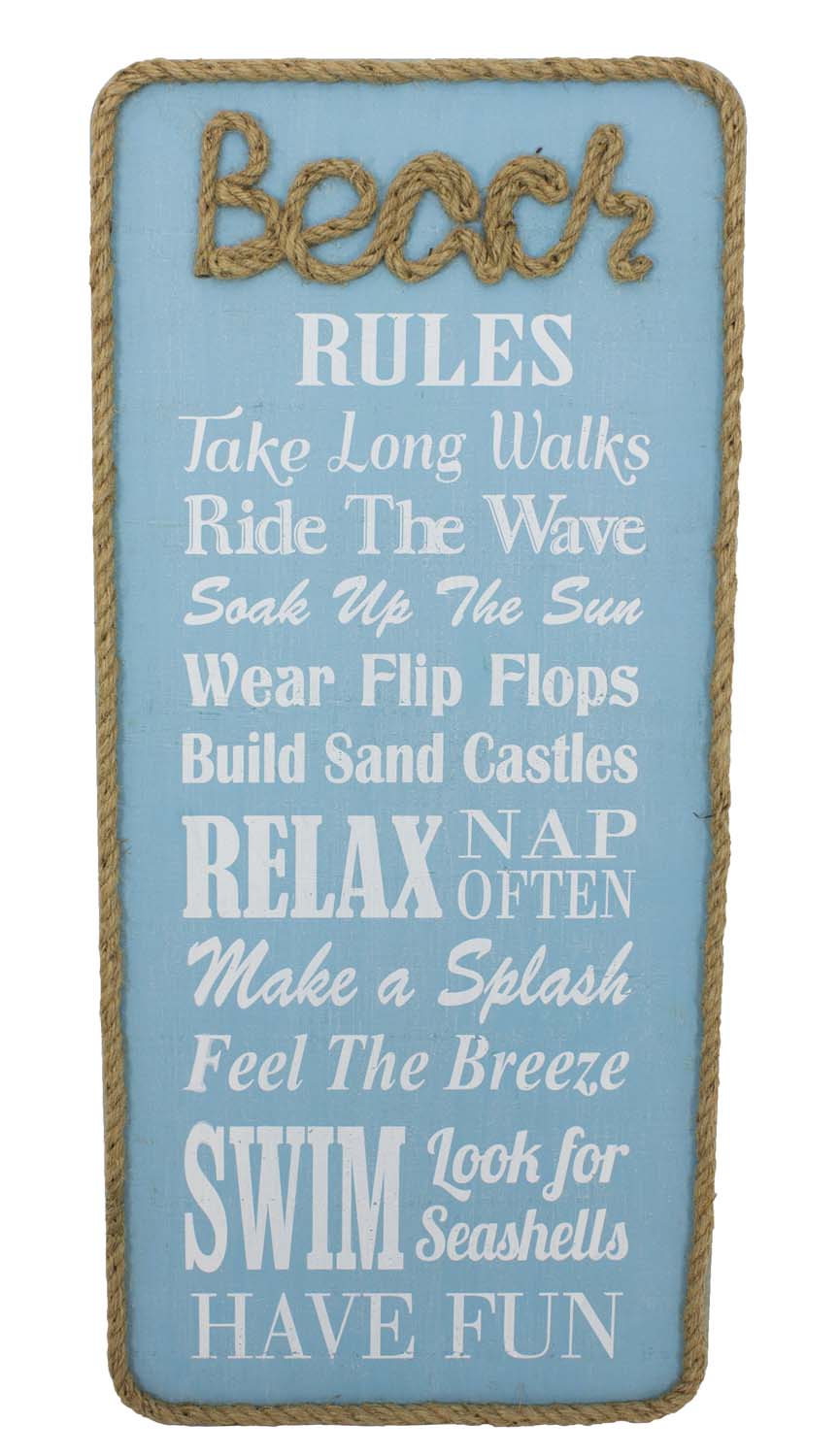 Beach Rules With Rope Edging