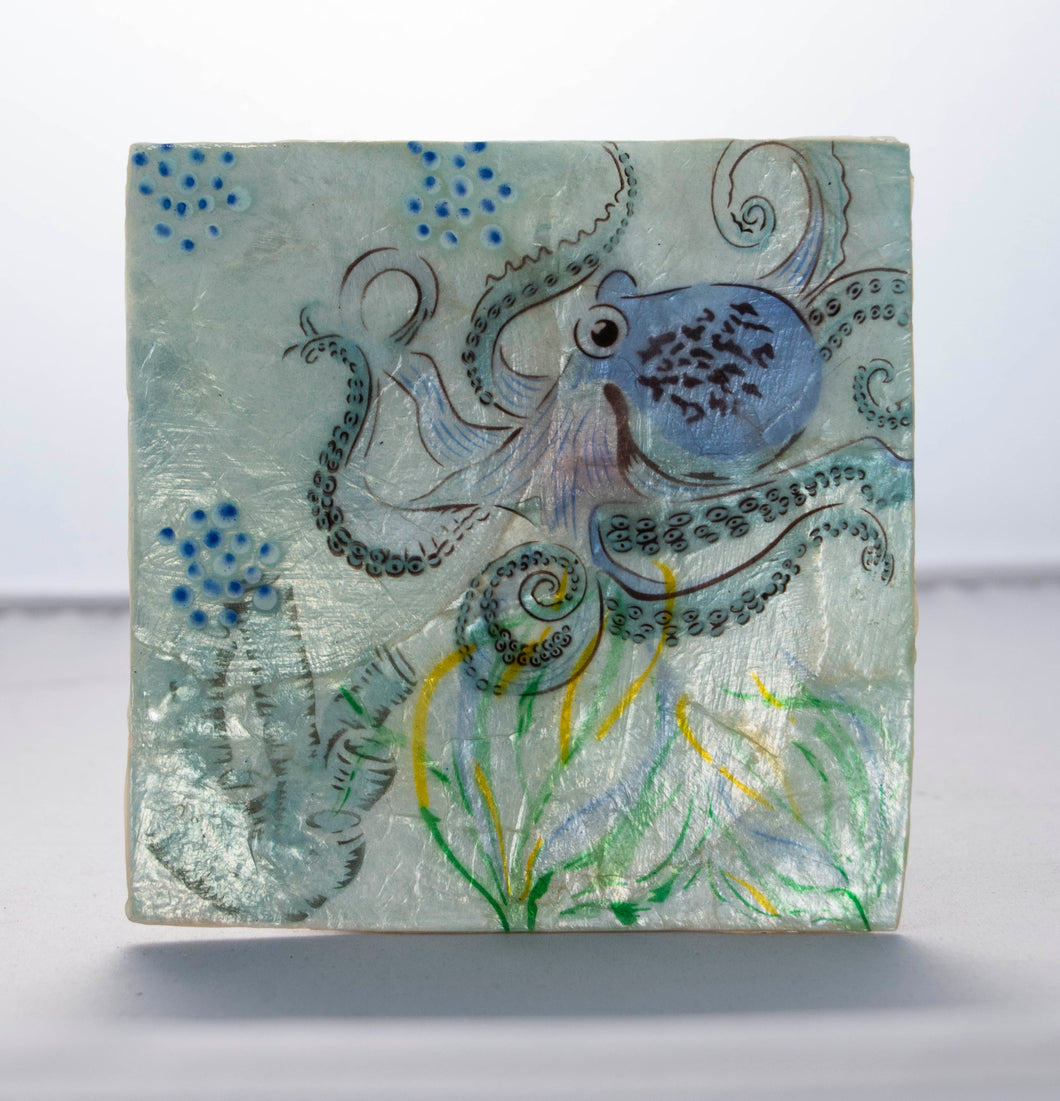 Dish Square w/ Octopus Capiz