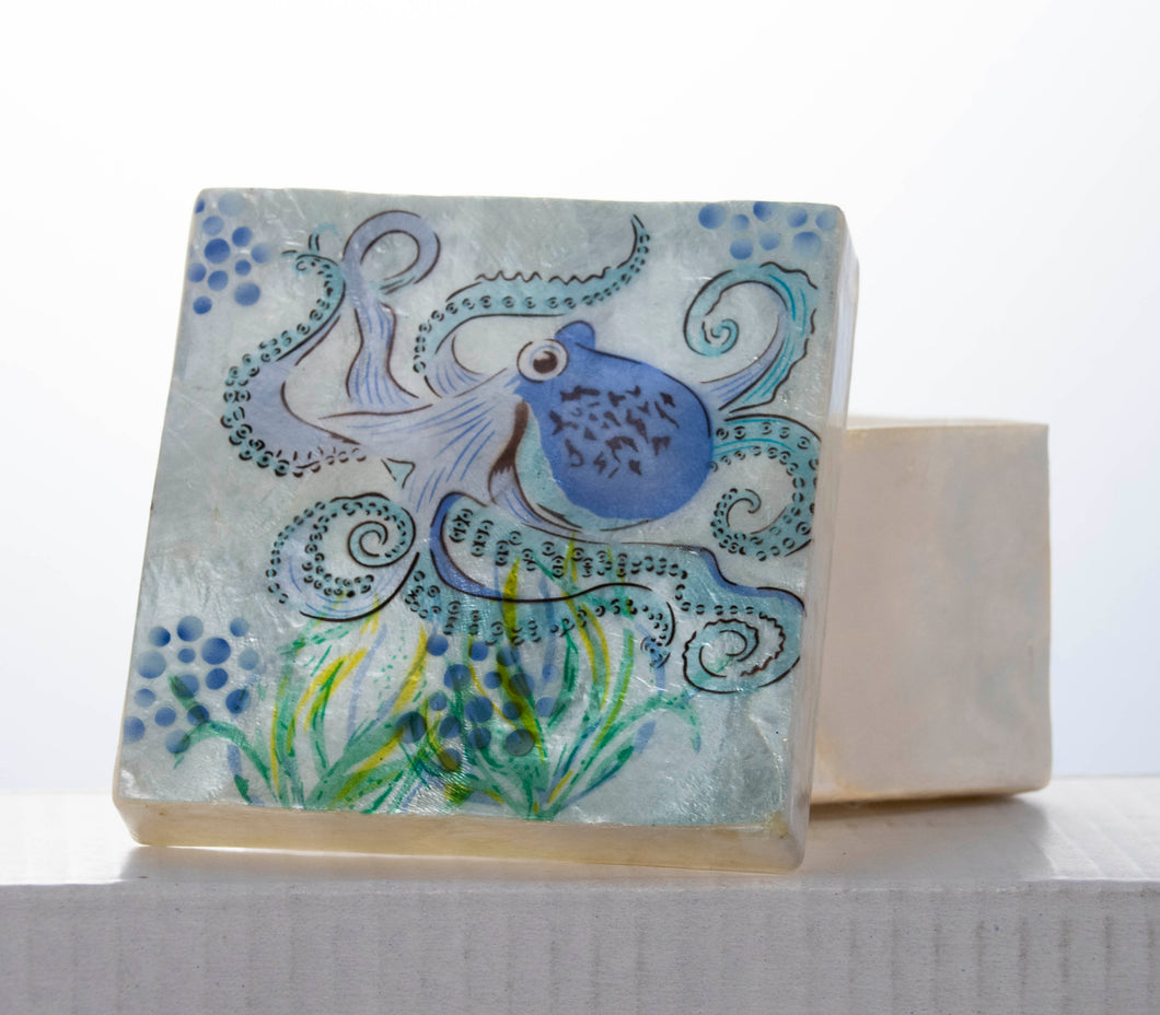Large Square Capiz Octopus Box