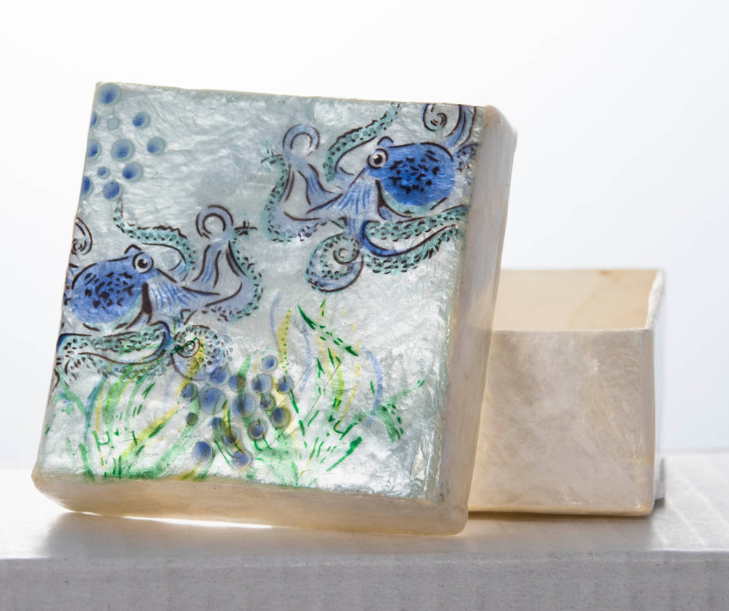 Small Square Capiz Octopus Box