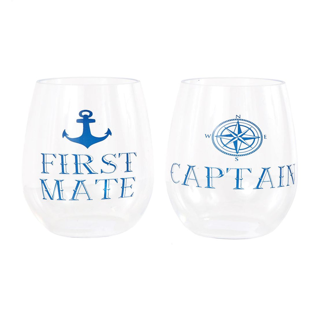 Wine Glasses - First Mate and Captain