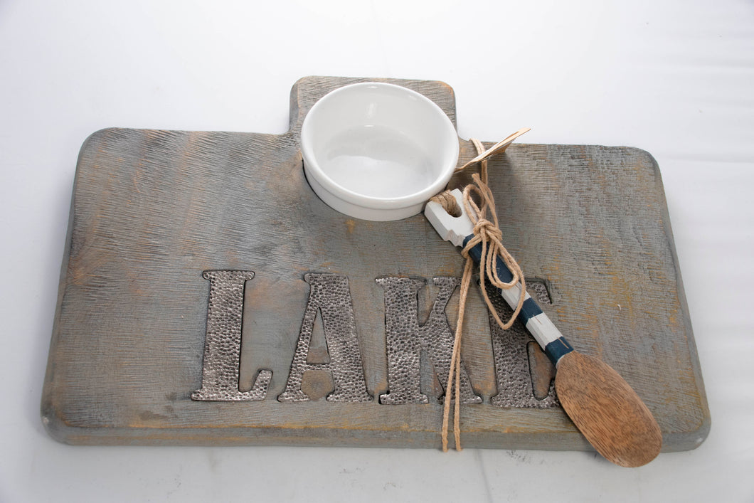 Lake w/ Paddle Cutting Board Set