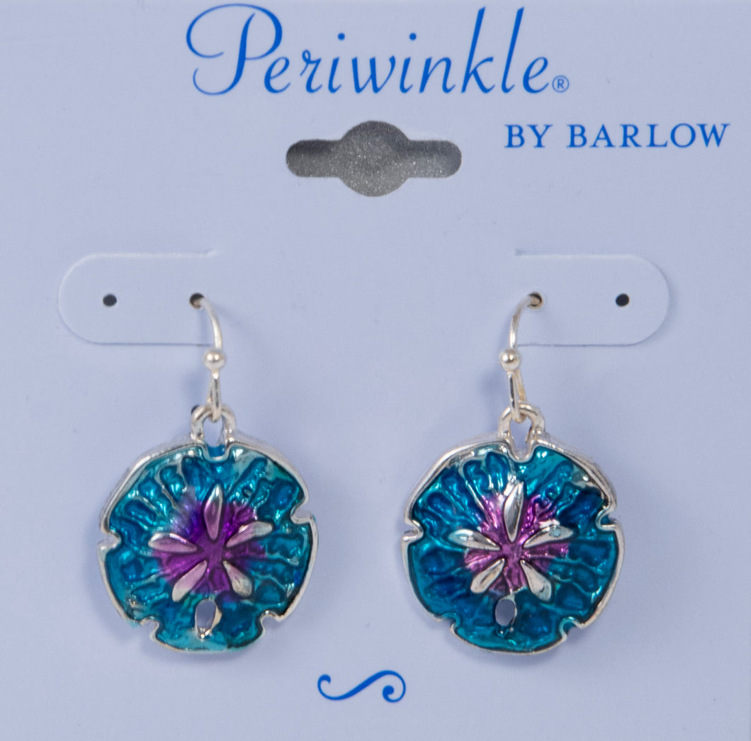 Enameled Sand Dollar Earrings