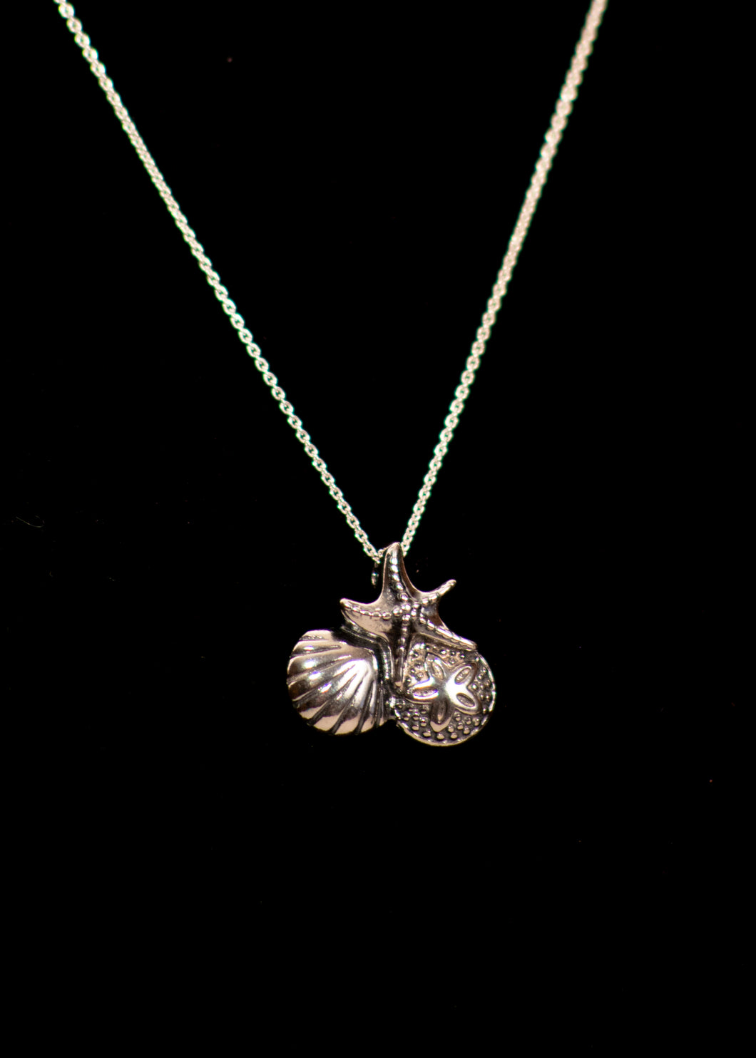 Sterling Silver Three Shell Necklace