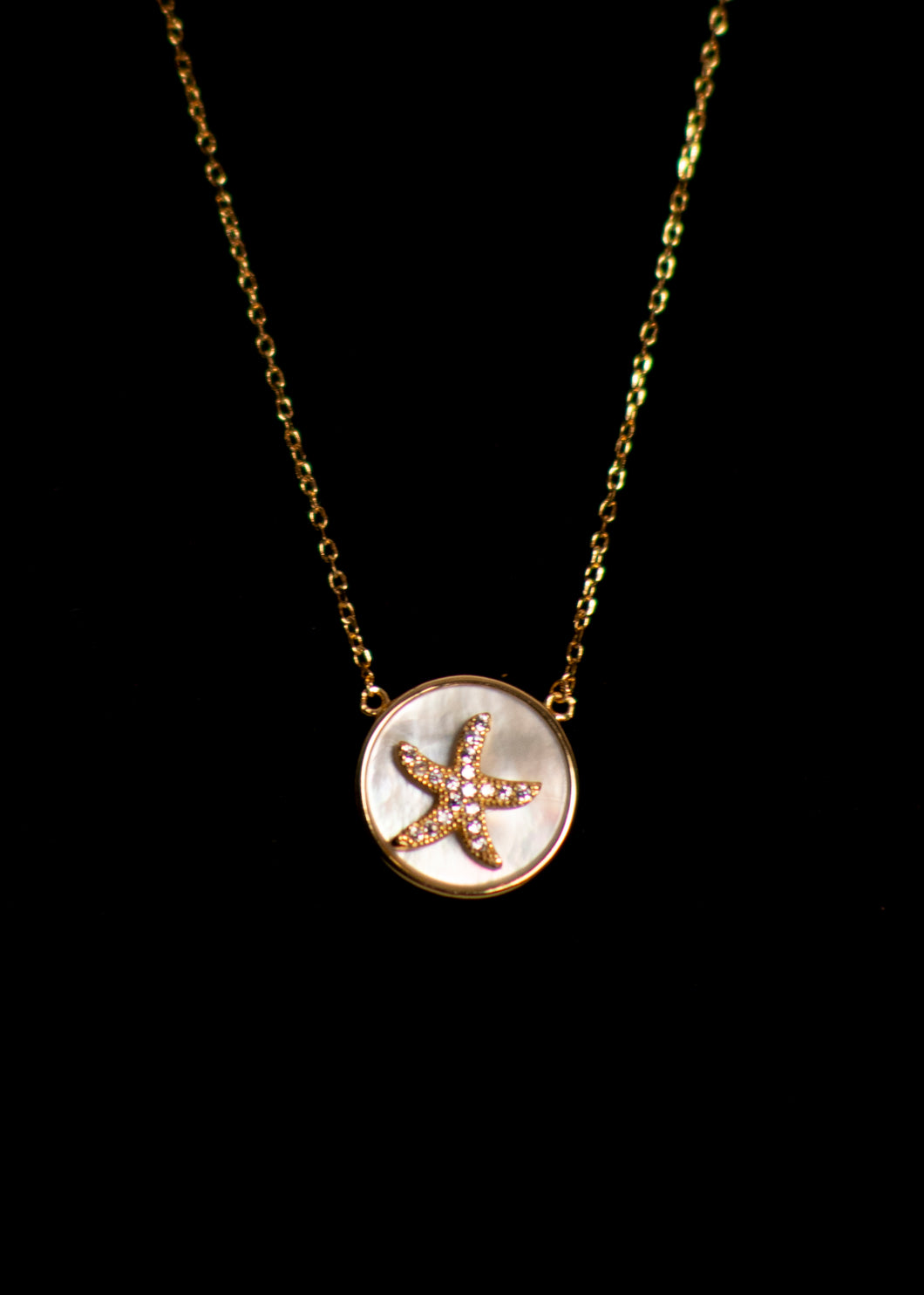 Gold Enamel Starfish Necklace