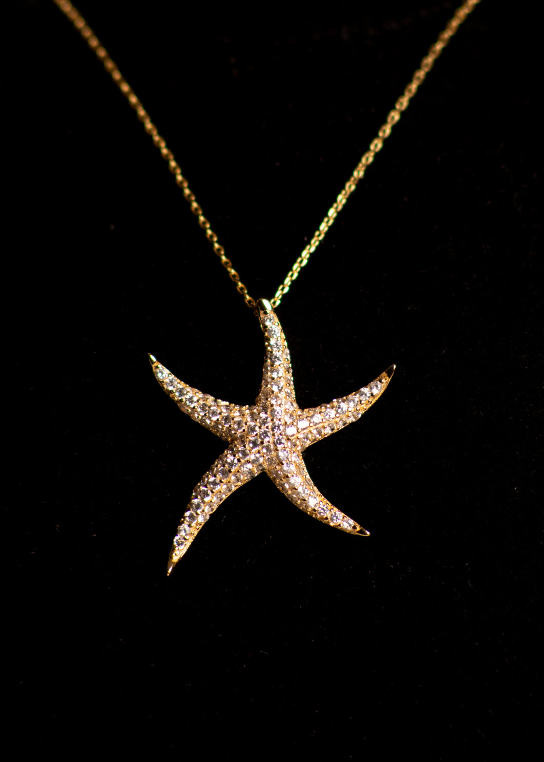 Gold Enamel Starfish Necklace