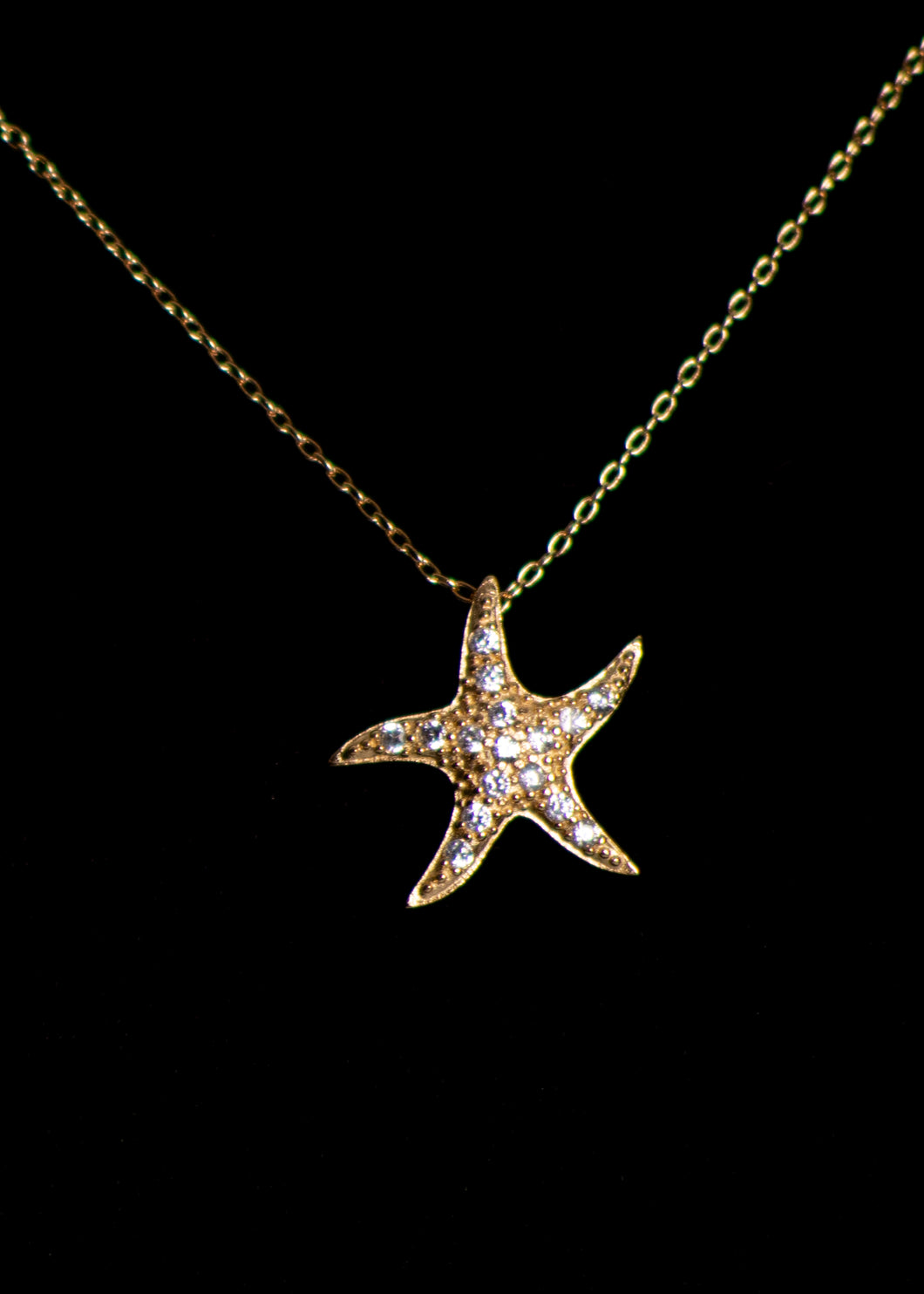 Gold Enamel Starfish Necklace