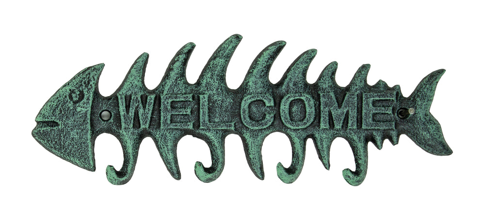 Welcome Fish Key Rack - Verdigris (Pkg. 6)
