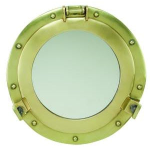 Porthole Mirror - Antique Brass Over Aluminum