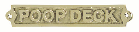 Brass Poop Deck Sign