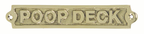 Brass Poop Deck Sign