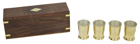 Bronze Shot Glasses w/ Box - Set of 4