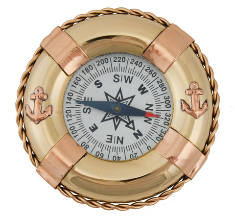 Life Ring Compass - Brass and Copper