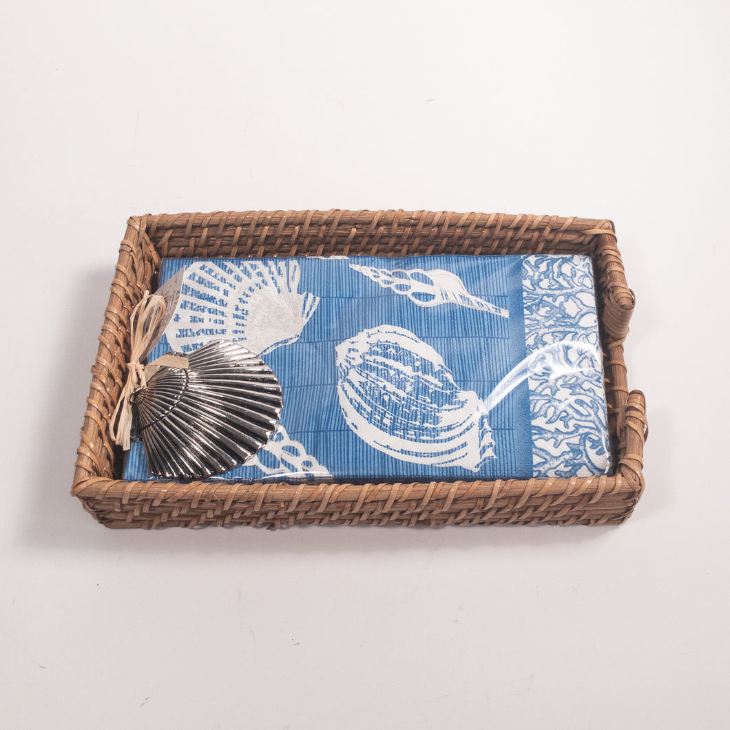 Shell Table Cloth in Basket