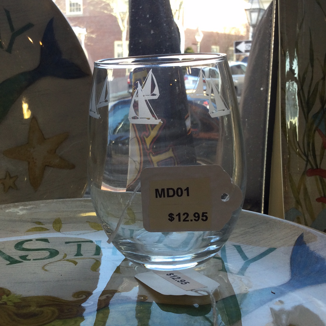 Sailboat - Wine Glass