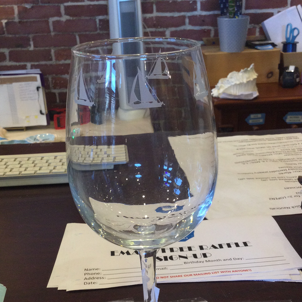 Sailboat - Wine Glass