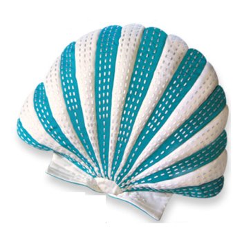 Scallop Teal and White - Pillow